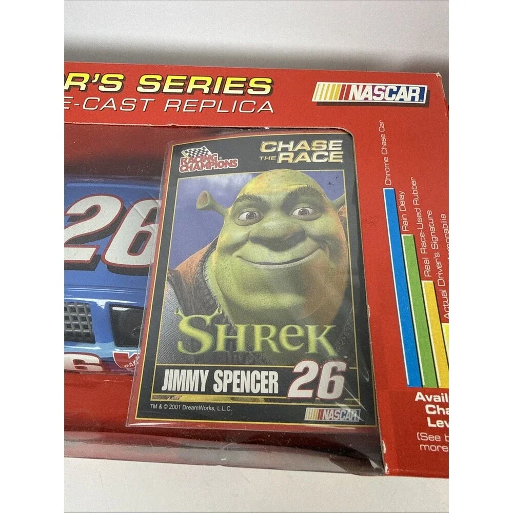 Jimmy Spencer Shrek 2002 Racing Champions Chase the Race 1:24 + Ken Schrader Car